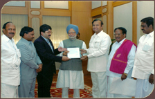 Submitting Memorandum to PM on behalf of DMK