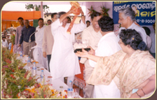 Being honoured by CM Orrissa