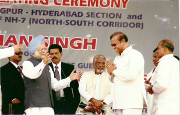 Foundation Stone Laying Ceremony of 4 laning of NH-7 at Kothakota, AP. October - 2006
